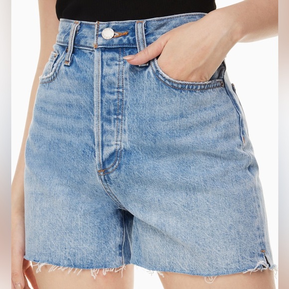 Denim Forum Pants - Aritzia Denim Forum The Yoko Hi-Rise Mid-Thigh Denim Short - Sz 31